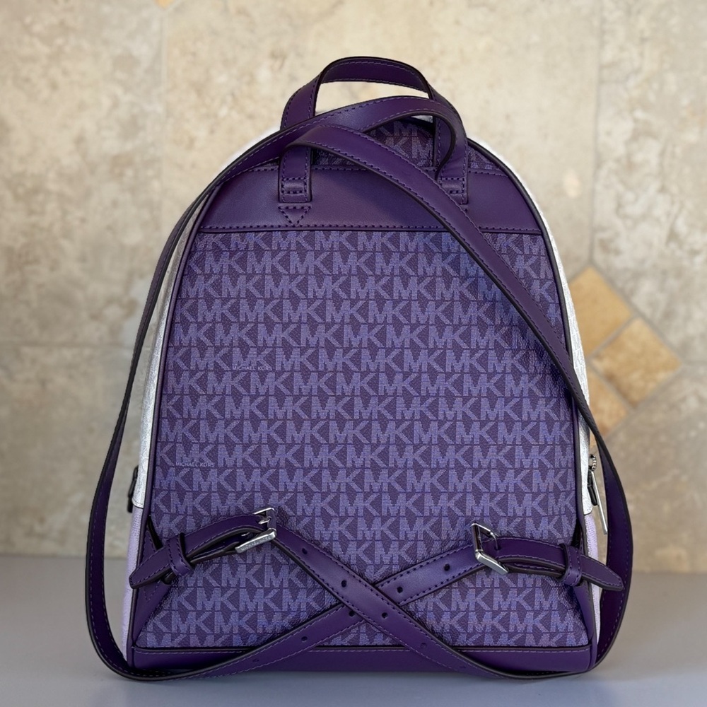Michael Kors Rhea Medium Backpack Purple Multi - Picture 2 of 12